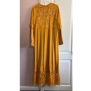 ZARA Maxi Mustard Color Dress